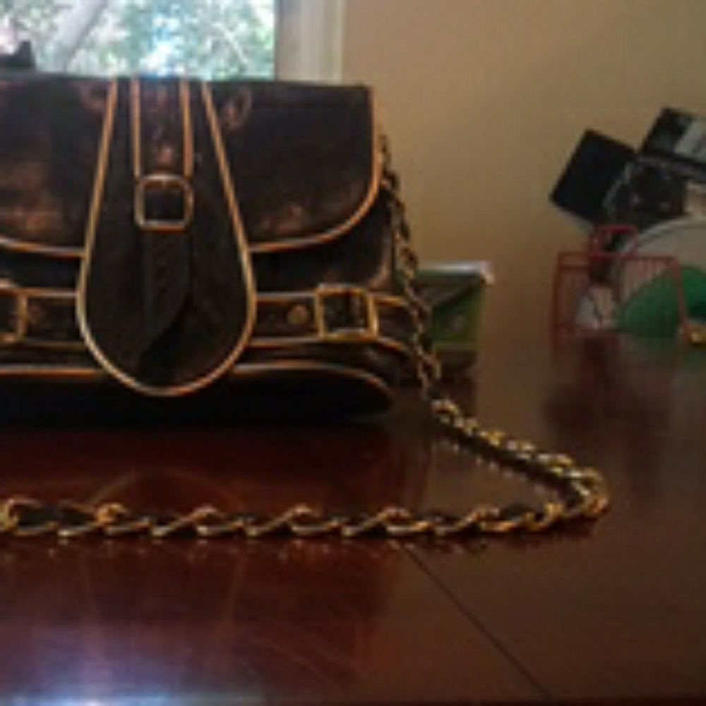 J.J Winters Black & Gold handbag